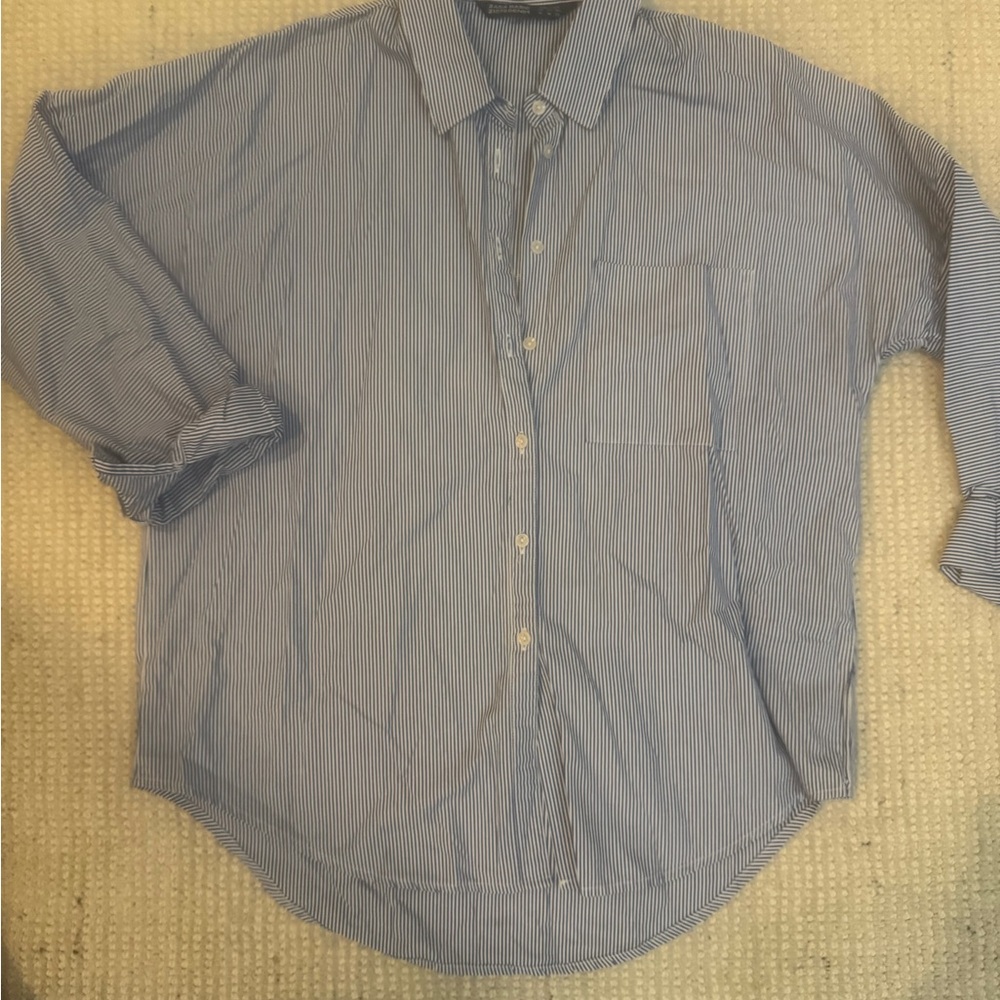 Zara button down shirt with beaded back detail